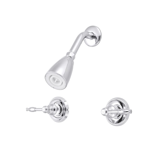 Shower Faucet, Polished Chrome, Wall Mount